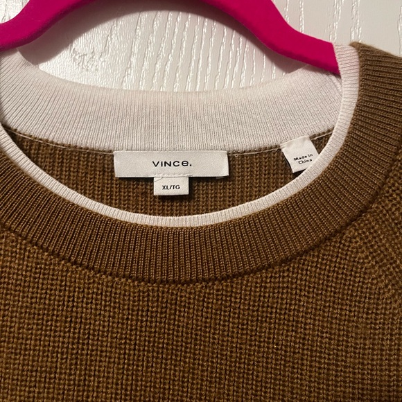 Vince Contrast Trim Merino Wool & Cashmere Sweater Size XL - Picture 3 of 6